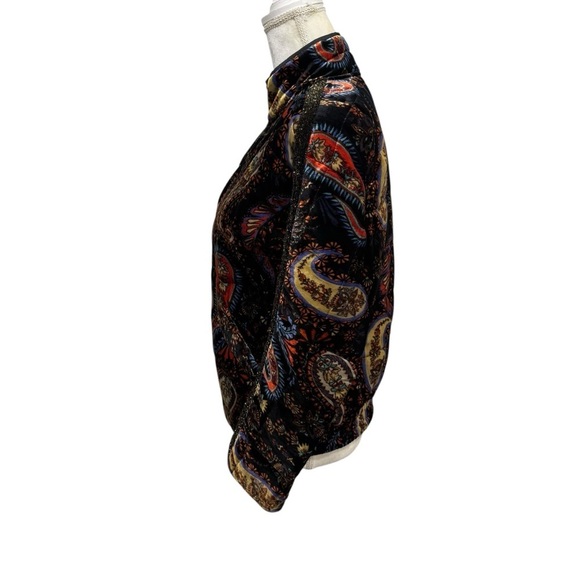 Johnny Was XS Sezana Velvet Paisley Dolman Sleeve Stand Collar Quilted Jacket - Picture 5 of 13